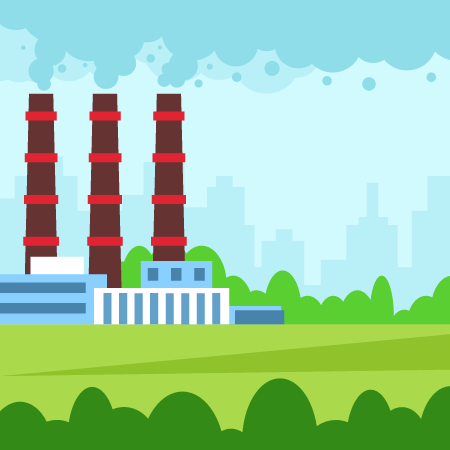 Industrial Plant Polluting Environment