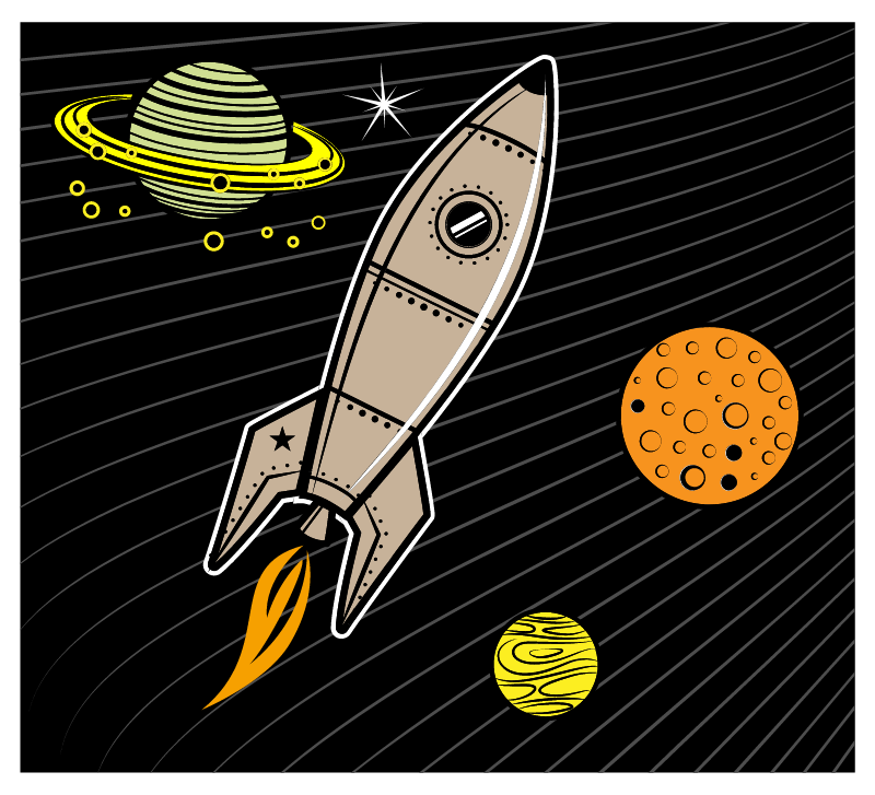 Interplanetary Rocket Launch with Planets