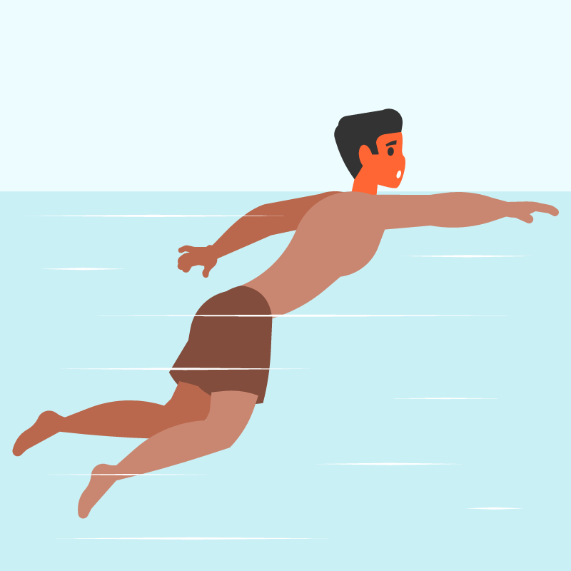 Man Enjoying Swimming Activity