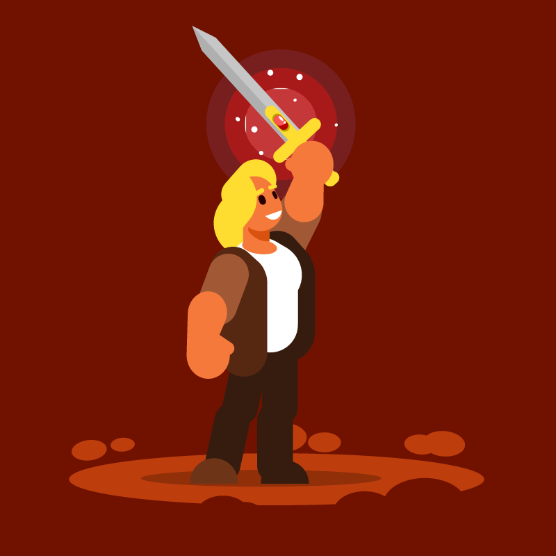 Heroic Warrior with a Sword
