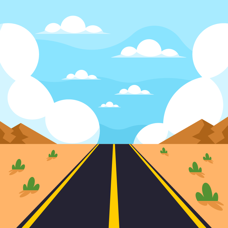 Highway Stretching Across the Desert