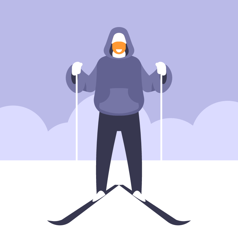 Man Is Skiing with Precision and Style