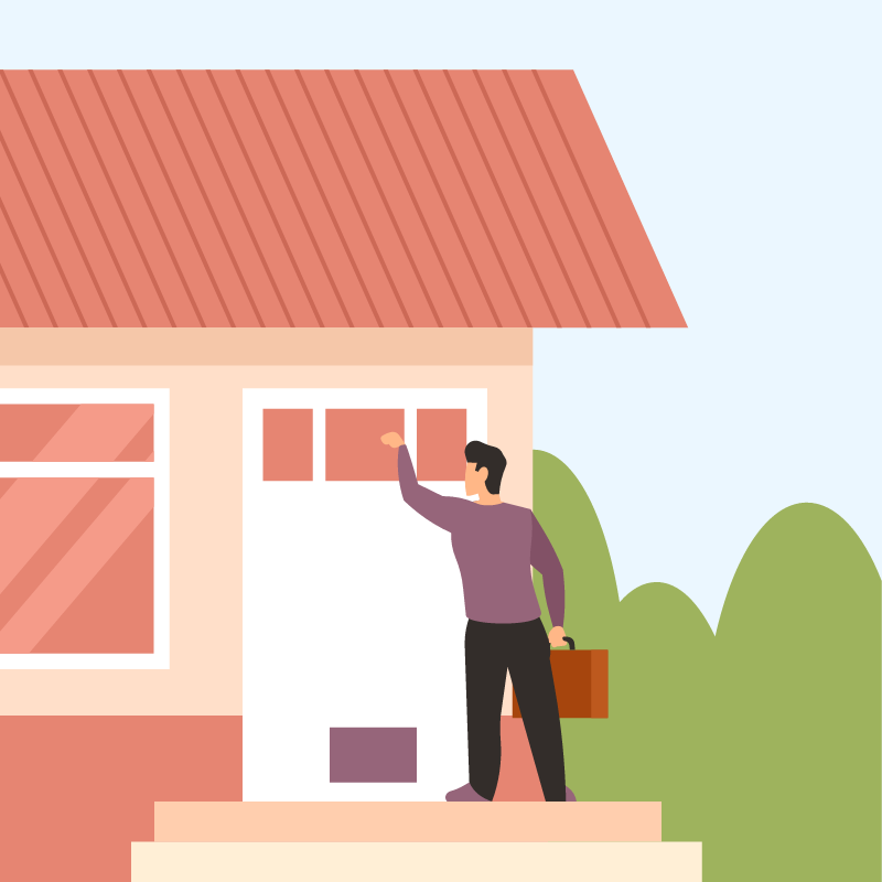 Man Knocks on the Door Seeking Entry