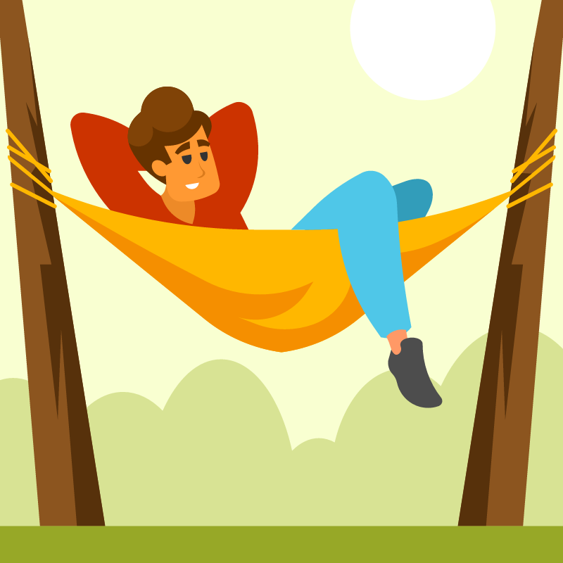 Man Sleeping in a Hammock Under the Sky
