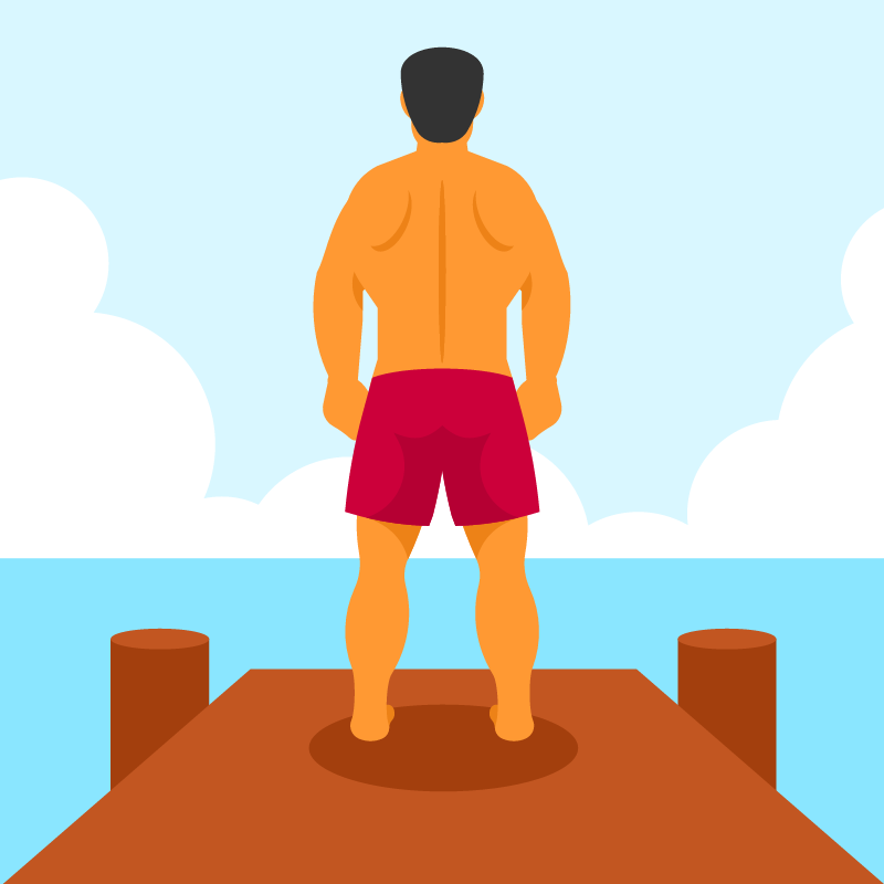 Man Standing on a Pier Above Water