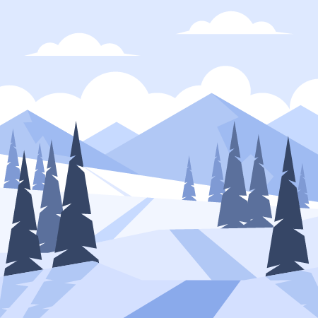 Mountainous Winter Scenery