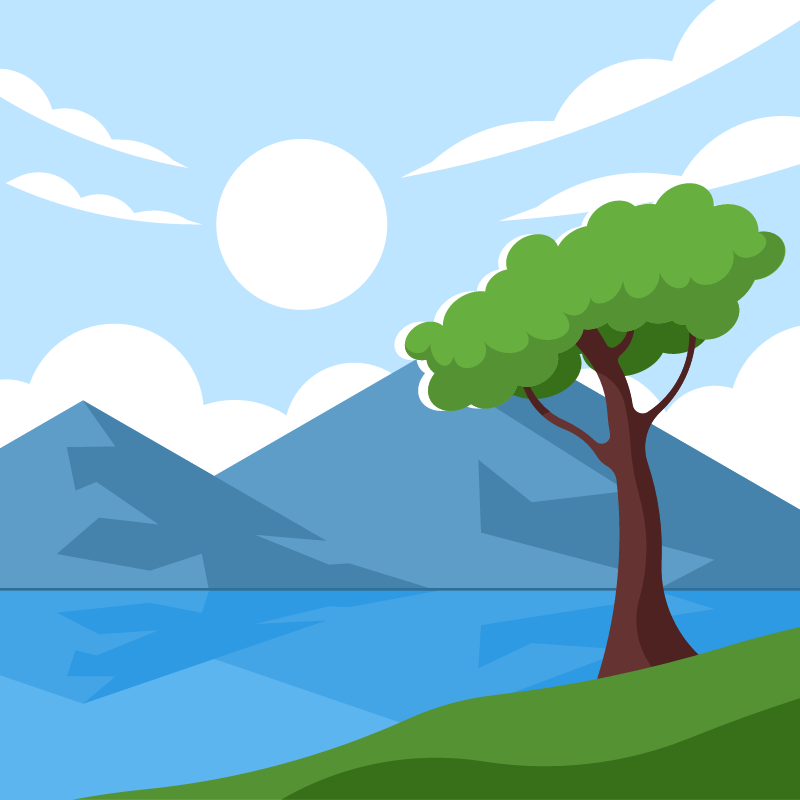 Peaceful Mountain Lake View