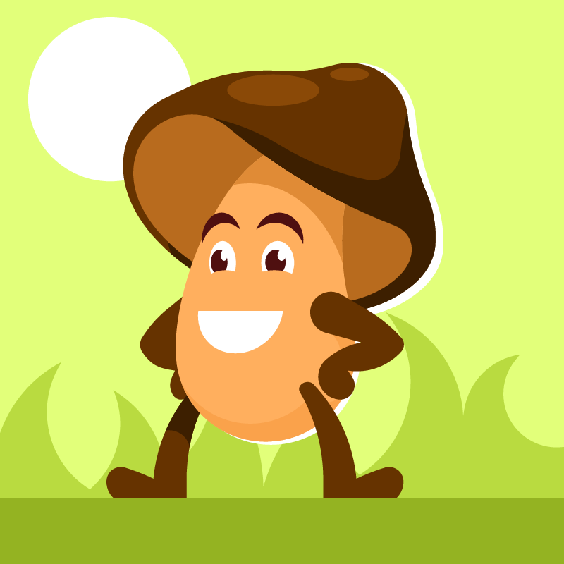 Playful Mushroom with Characteristic Face