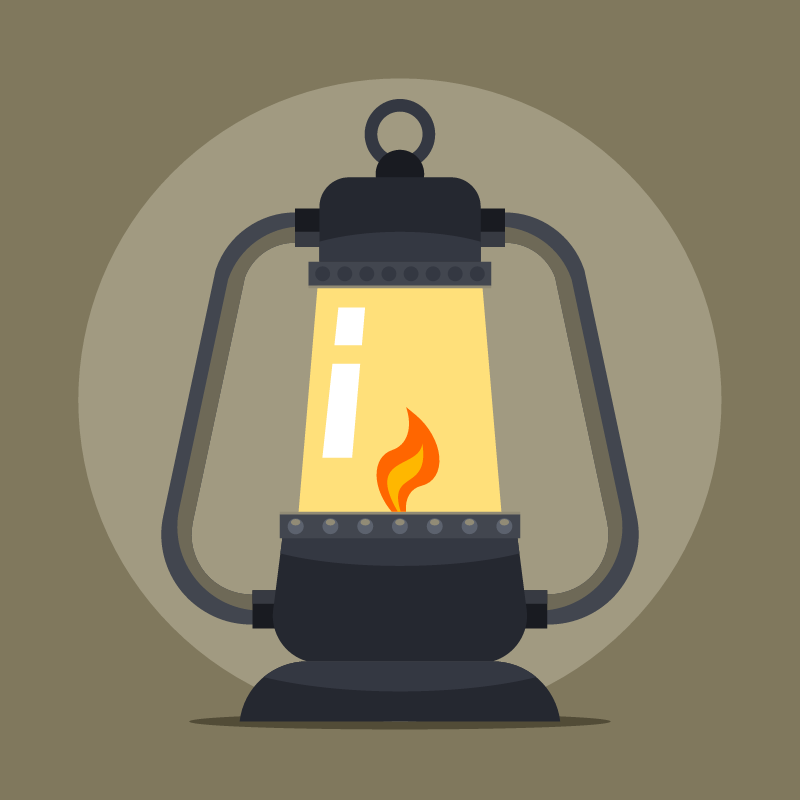 Vintage Lantern Illuminated at Night