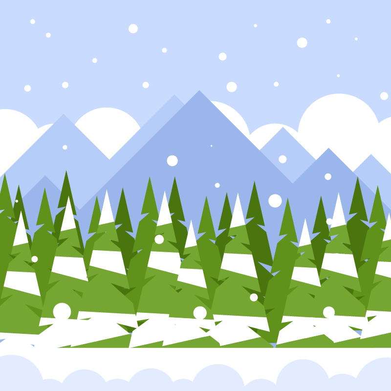 Winter Pine Forest Covered in Snow