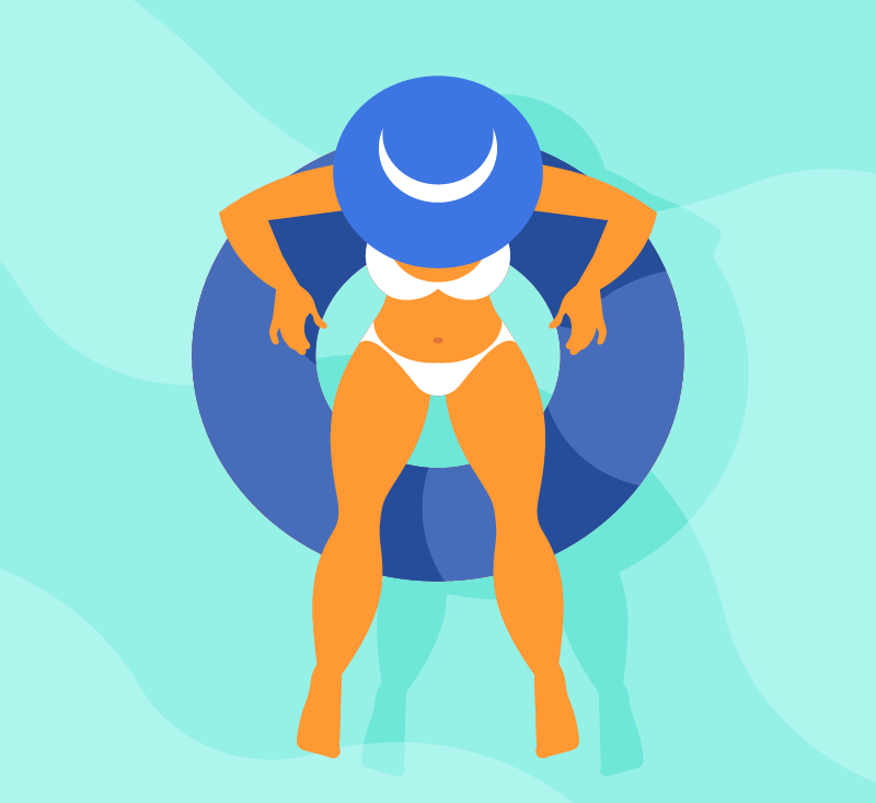 Woman Floating Comfortably on Water