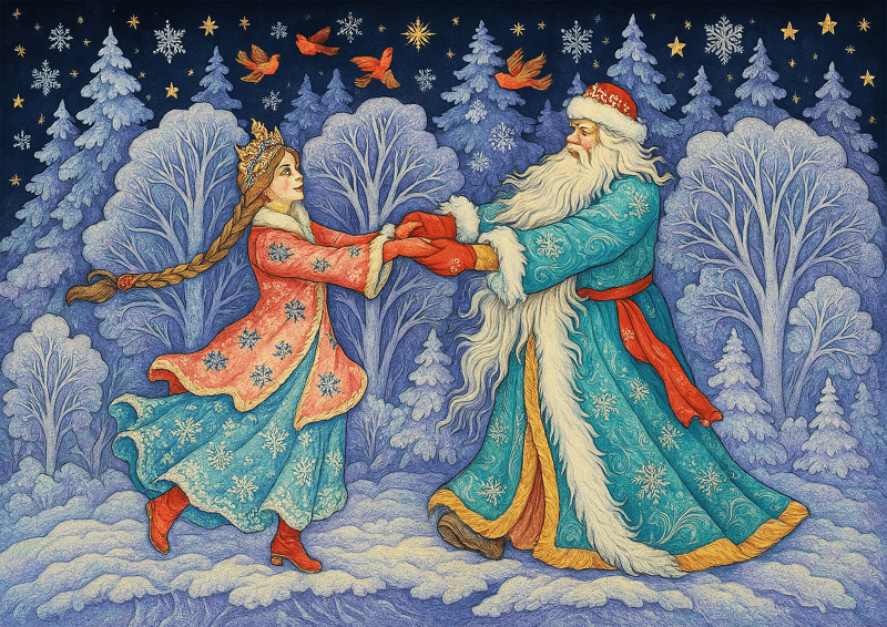 ded moroz and snegurochka