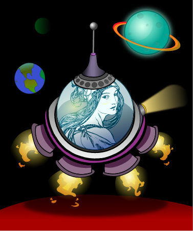 Mucha Woman in Space