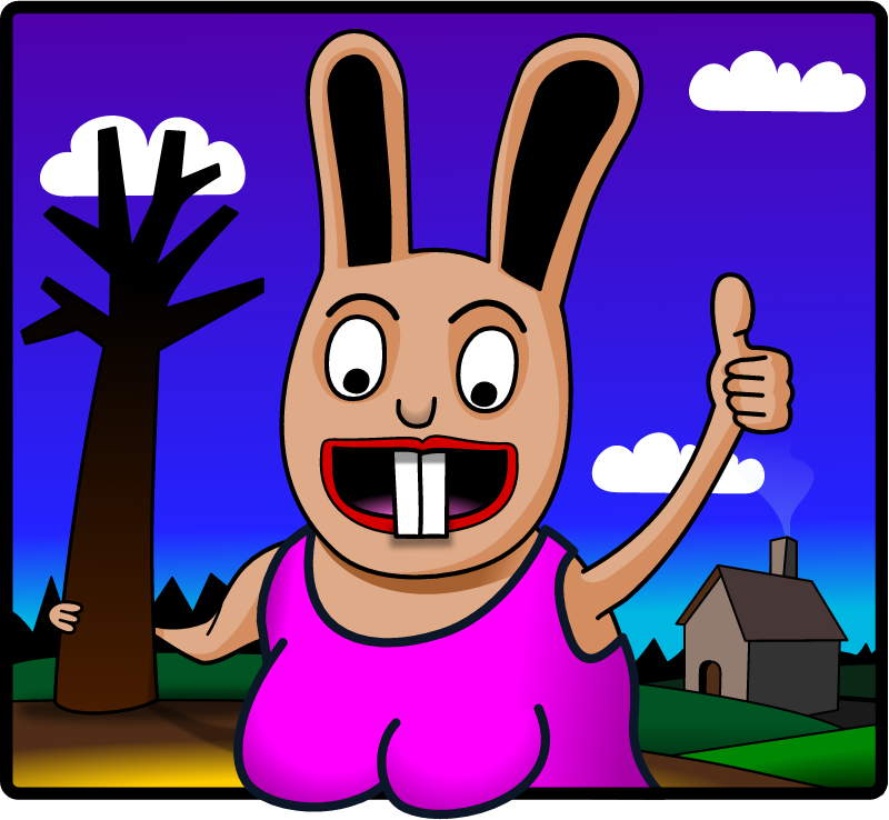 Smiling Rabbit Thumbs Up