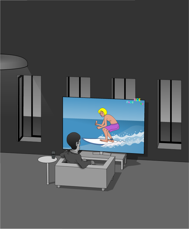 Surfer in the Screen – Media Illusion