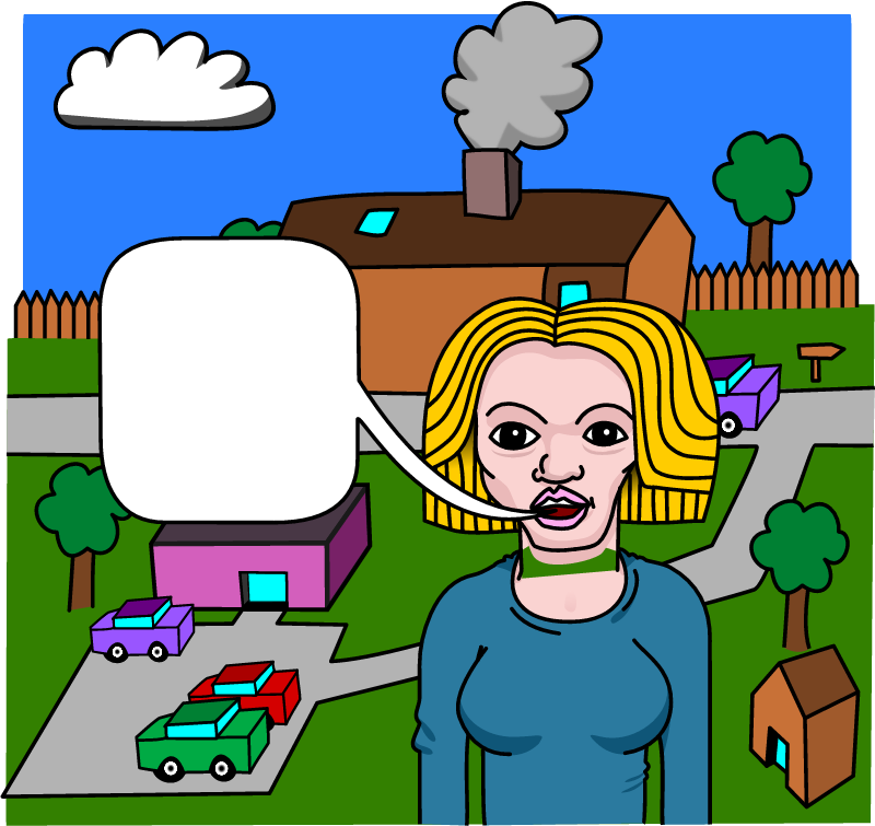 Woman with Empty Speech Bubble