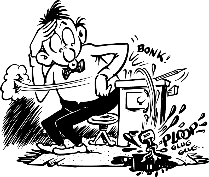 Cartoonist Spilling Ink