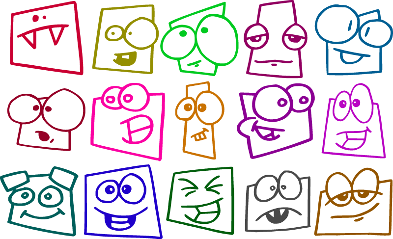 Expressive Collection of Funny Faces