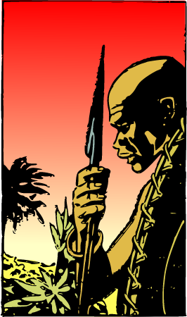 Fierce African Warrior with Spear