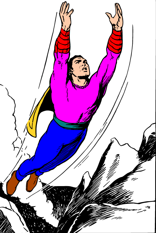 Flying Comic Book Superhero