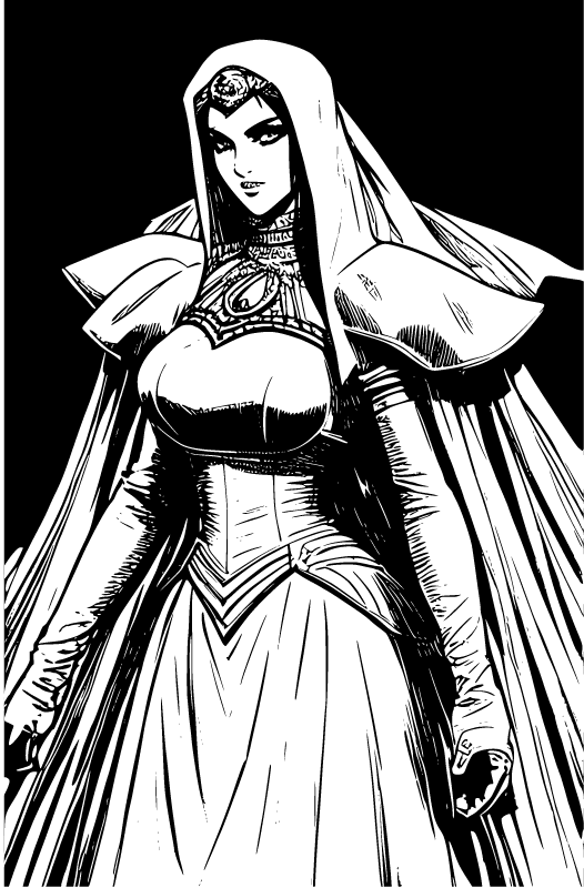 Graceful Bride in Elegant Wedding Dress