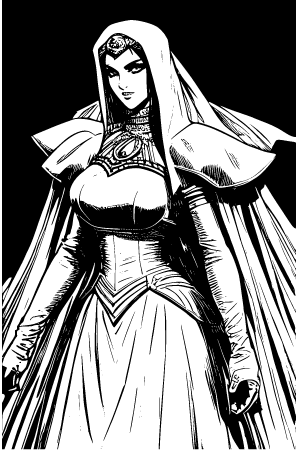 Graceful Bride in Elegant Wedding Dress