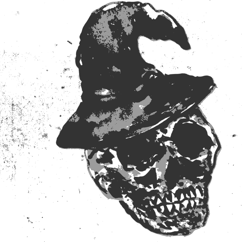 Grunge Witch Skull