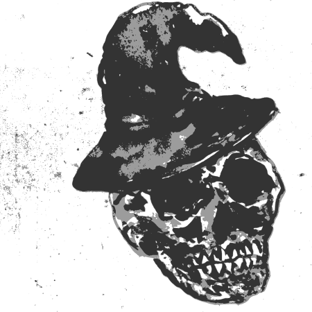 Grunge Witch Skull