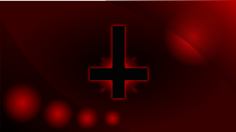 Red Glowing Inverted Cross