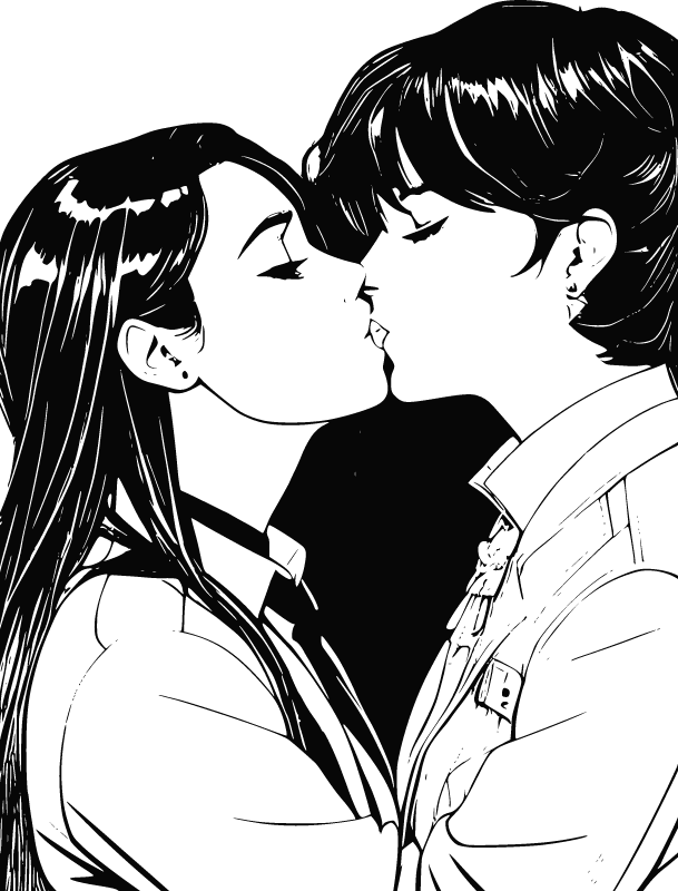 Romantic Lesbian Kiss