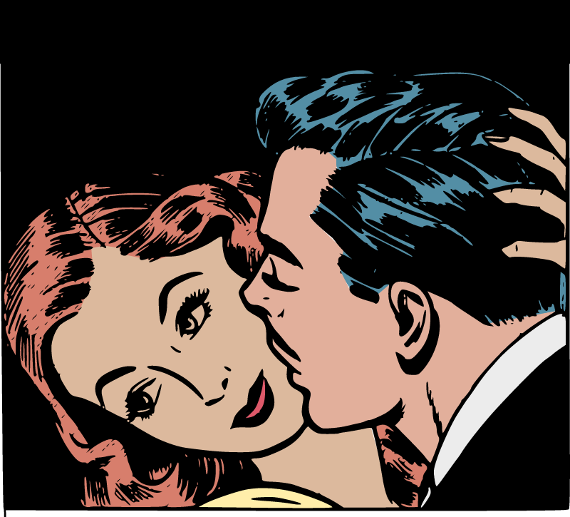 Romantic Retro Love Scene