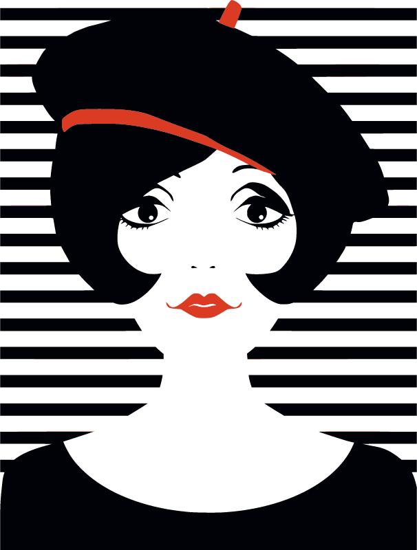 Stylized French Girl in Beret