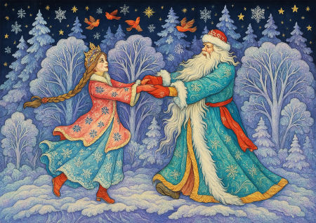 Ded moroz and snegurochka