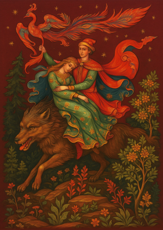 Ivan Tsarevich Riding the Grey Wolf