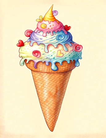 Watercolor ice cream