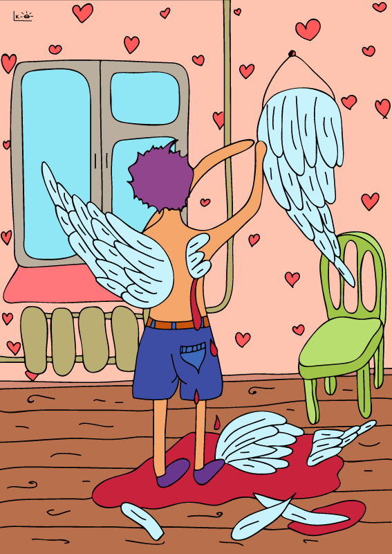 Angel with broken wing