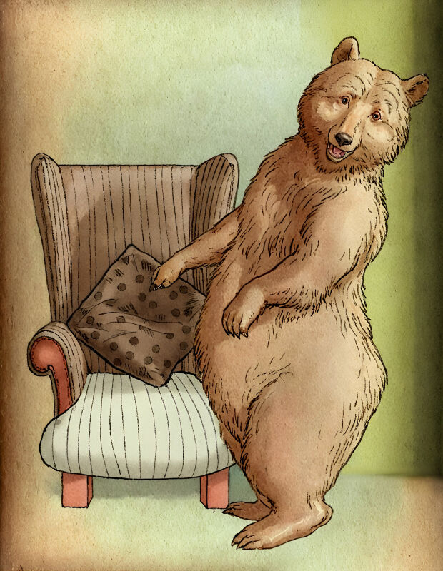 Mama bear with pillow
