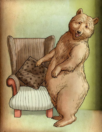 Mama bear with pillow