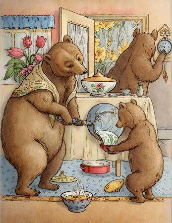 Bears cooking together