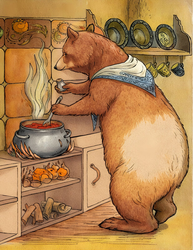 Mama bear stirring pot