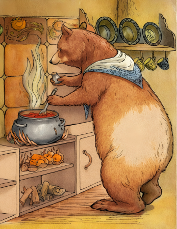 Mama bear stirring pot