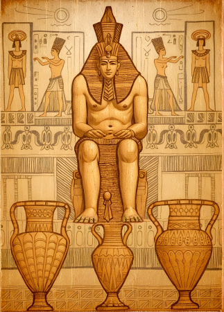Pharaoh statue illustration