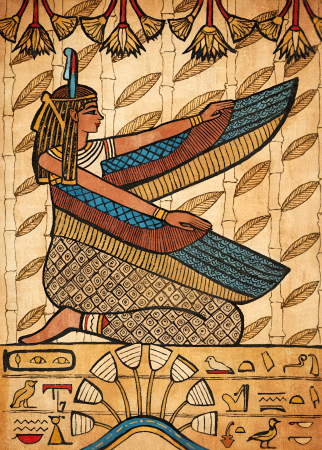 Goddess Maat with outstretched wings