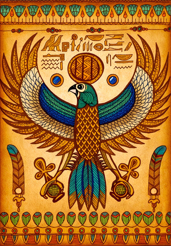 Winged Horus falcon
