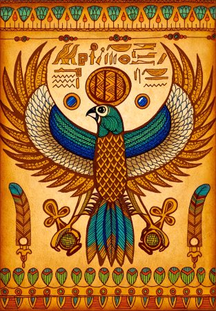 Winged Horus falcon