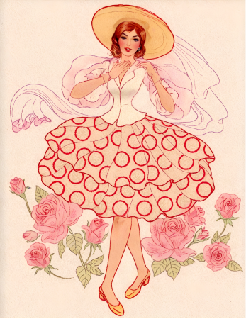 Elegant dancing lady illustration