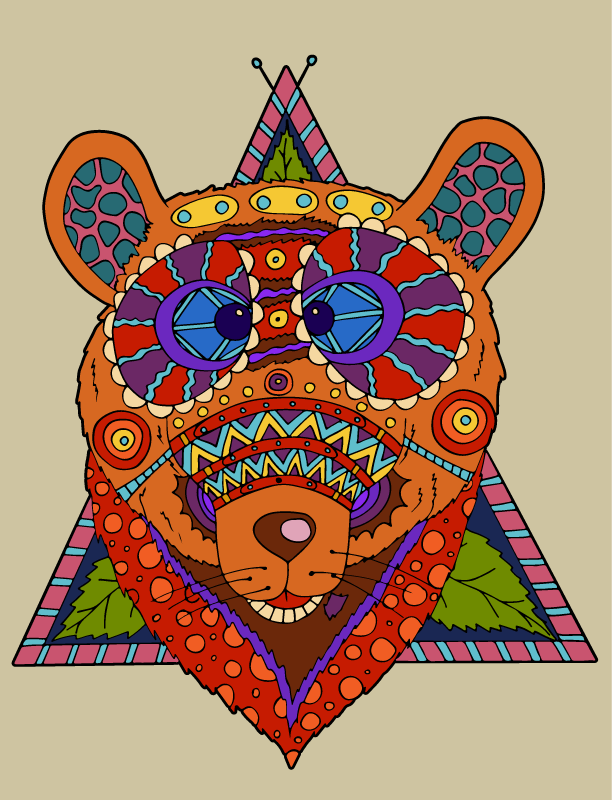 Bear with Tribal Pattern