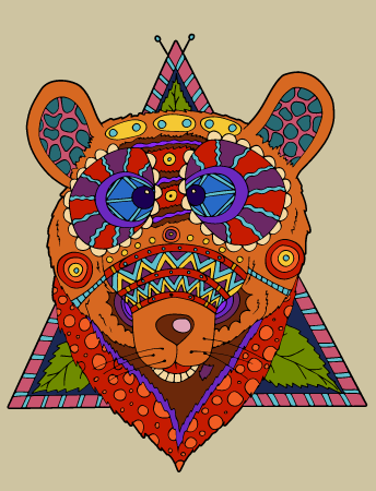 Bear with Tribal Pattern