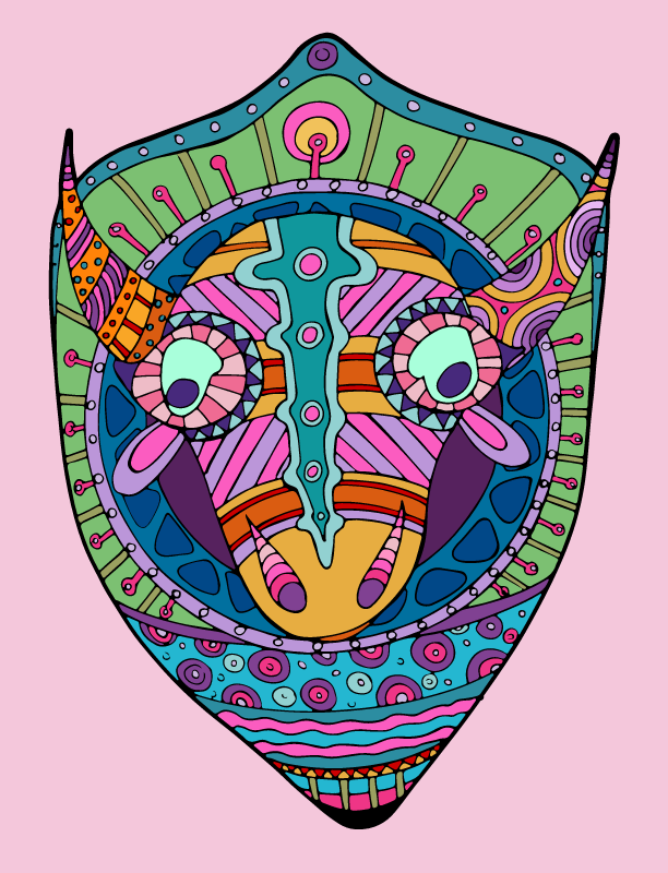 Bull with Tribal Pattern