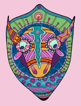 Bull with Tribal Pattern